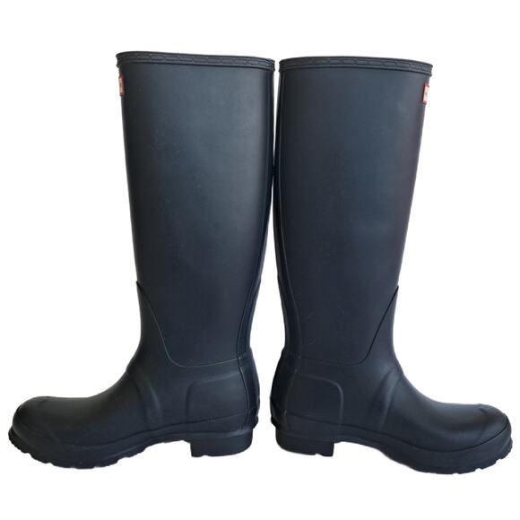 HUNTER Iconic Original Tall Rain BOOTS Size 6 Navy Blue Preppy - Picture 2 of 9